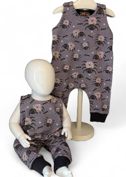 3-6 Months | Floral Spider | French Terry Playful Romper | READY TO POST