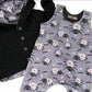 Floral Spiders Print & Waffle Knit Hooded Cardigan