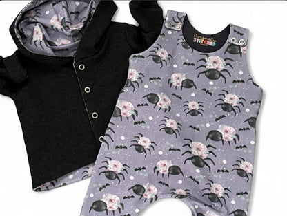3-6 Months | Floral Spiders | Waffle Knit Hooded Cardigan | READY TO POST