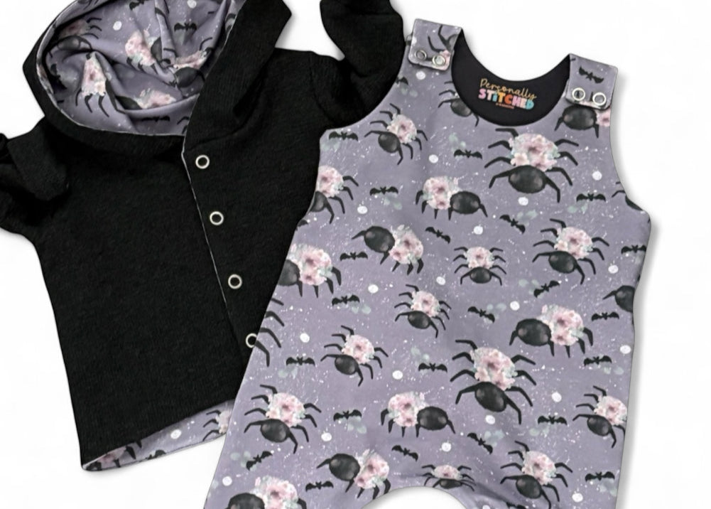 Floral Spider French Terry Romper