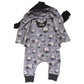 Floral Spiders Print & Waffle Knit Hooded Cardigan