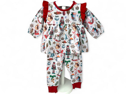 6-9 Months | Winter Treasures | Handmade French Terry Tunic & Leggings | READY TO POST