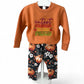 6-9 Months Pumpkin Flowers Print French Terry Classic Leggings (Ready To Post)