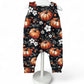 3-6 Months Pumpkin & Flowers Print French Terry Romper (Ready To Post)