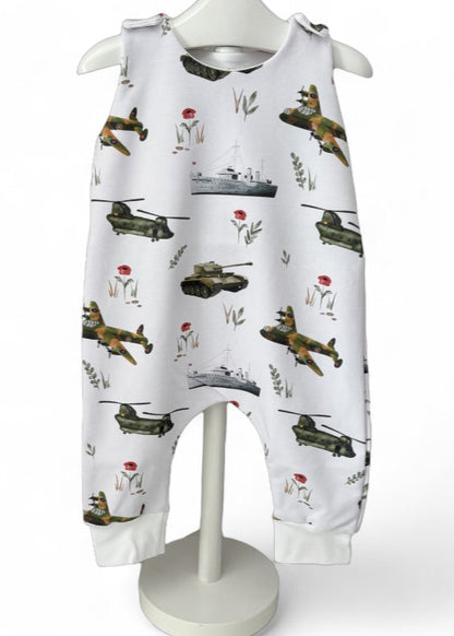 Vintage Military | Handmade French Terry Playful Romper | READY TO POST