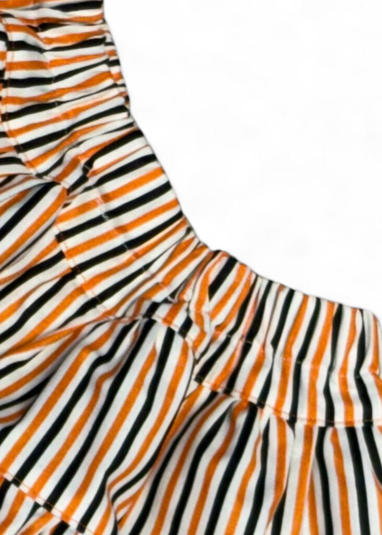 🎃 Spooky Season Striped Twirl Skirt