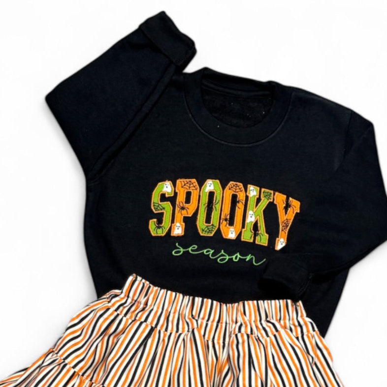 6-12 months - Ready to post 🎃 Spooky Season Appliqué Sweatshirt