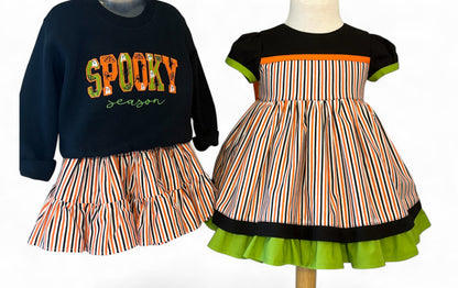 Halloween Stripes | Woven Cotton Preston Skirt