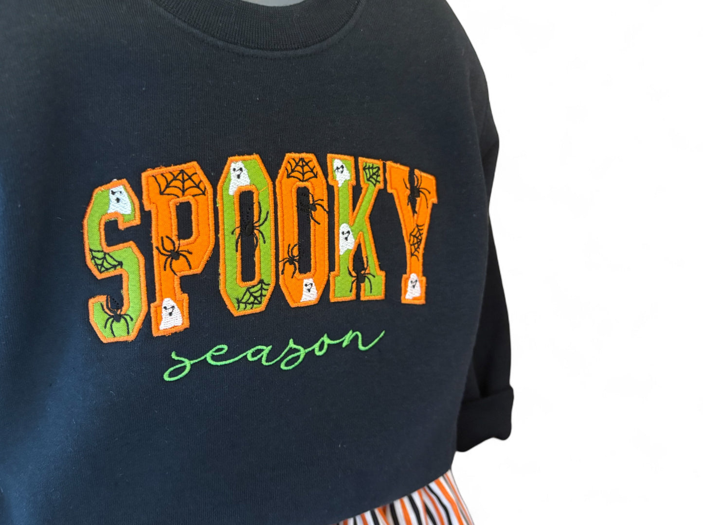6-12 months - Ready to post 🎃 Spooky Season Appliqué Sweatshirt