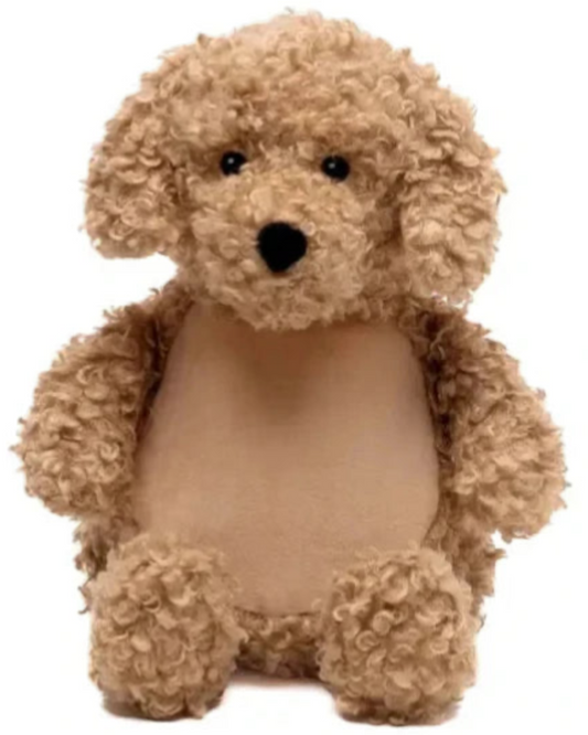 Stuffed toy labradoodle with curly fur