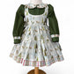 Festive toddler dress with Peter Pan collar and plaid hem, handmade in 100% cotton