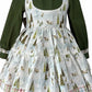 Handmade girls Christmas dress in Santa’s Tree Farm print