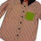 Front view of toddler Halloween shirt – festive black and green cotton shirt with classic collar and popper fasteners.