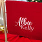 Red Personalised Knit Blanket | Personally Stitched Exclusive