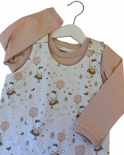 Bear Ballerina Romper & Matching Long Sleeve Ringer Tee | READY TO POST