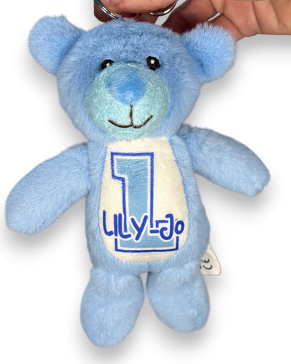 Personalised Plush Bear & Bunny Keyring | Custom Name Bag Charm | Teddy Backpack Charm | Gift for Kids & Adults