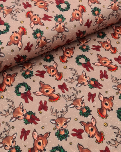 Vintage Reindeer | French Terry Playful Romper | READY TO POST