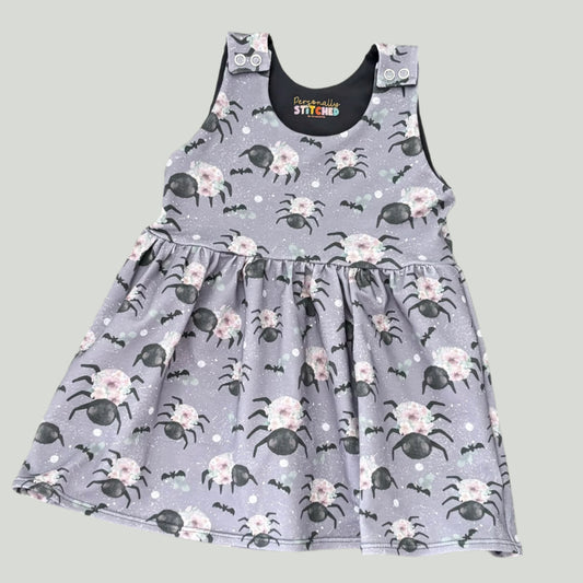 Floral Spider Print French Terry Blossom Dress