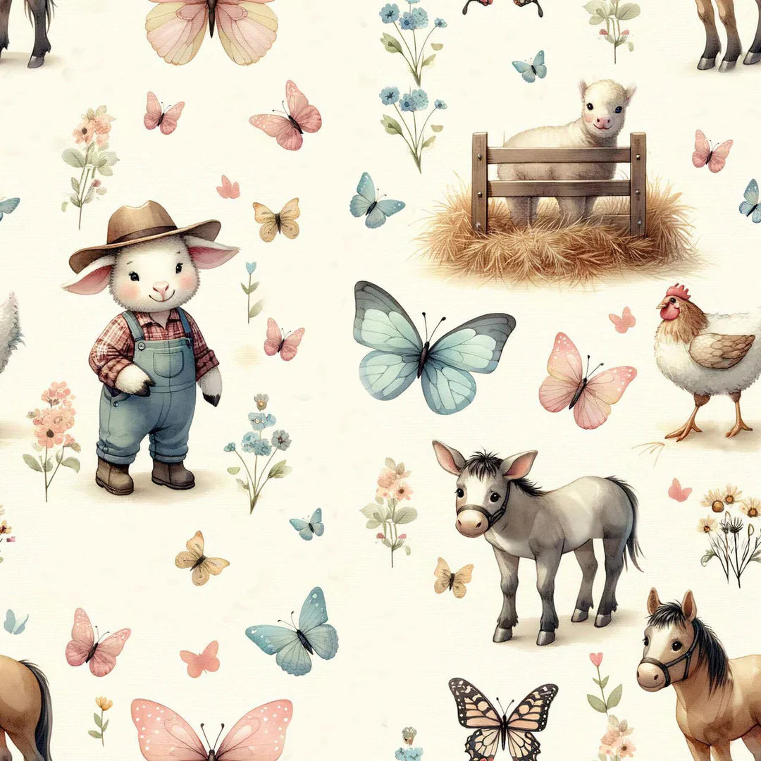 On The Farm Print Organic Jersey Blossom Dress (Handmade To Order)