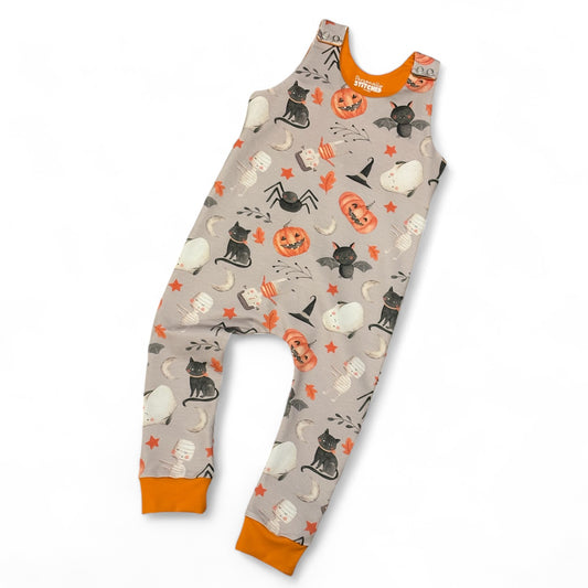 2-3 Years Halloween Print French Terry Romper (Ready To Post)