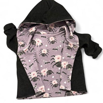 3-6 Months | Floral Spiders | Waffle Knit Hooded Cardigan | READY TO POST