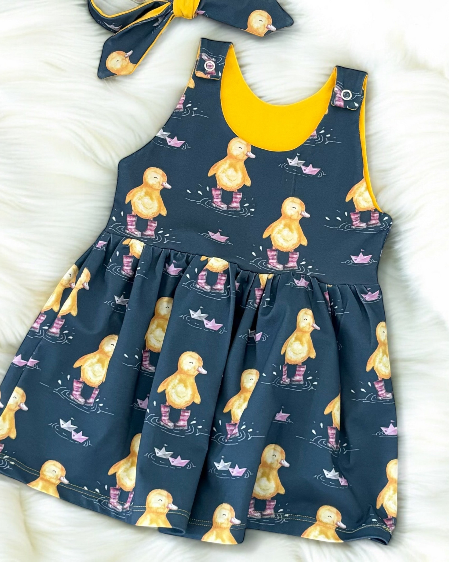 12-18 Months | Bianca Duck | Handmade Jersey Blossom Dress | READY TO POST