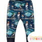 Children's leggings with ice skating puffins pattern 