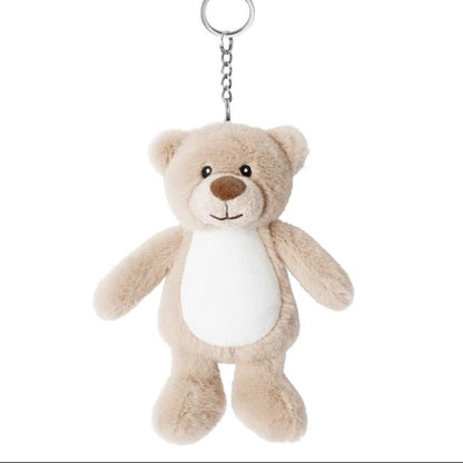 Personalised Plush Bear & Bunny Keyring | Custom Name Bag Charm | Teddy Backpack Charm | Gift for Kids & Adults