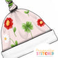 Ladybird Flowers Print Handmade Tie Knot Baby Hat