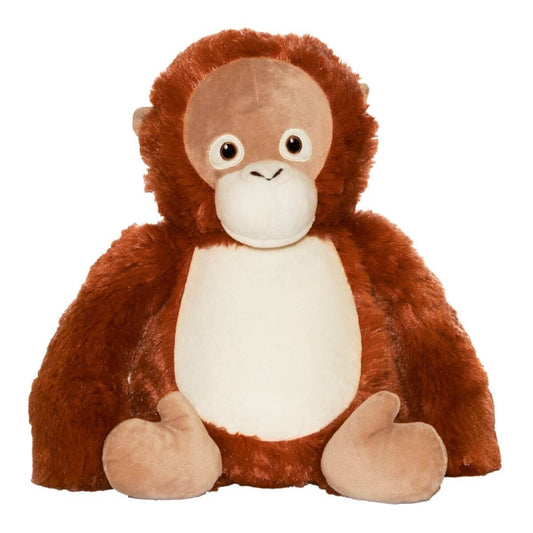 Oobiedoo the orangutang soft toy with long arms and embroidered personalised name