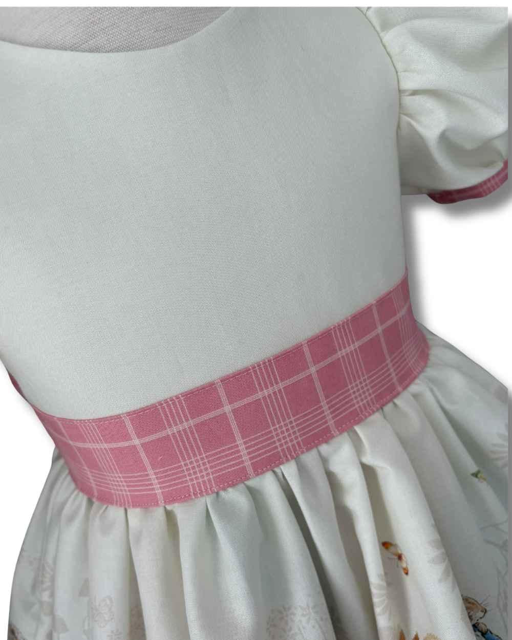 Woodland Bunny Heirloom Wallace Dress | Handmade Vintage Storybook Woven Cotton Dress