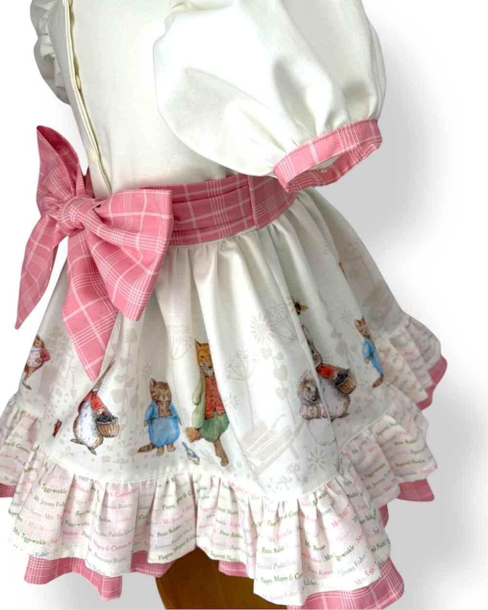 Woodland Bunny Heirloom Wallace Dress | Handmade Vintage Storybook Woven Cotton Dress