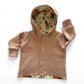 On The Farm Print & Waffle Knit Hooded Cardigan (Handmade To Order)