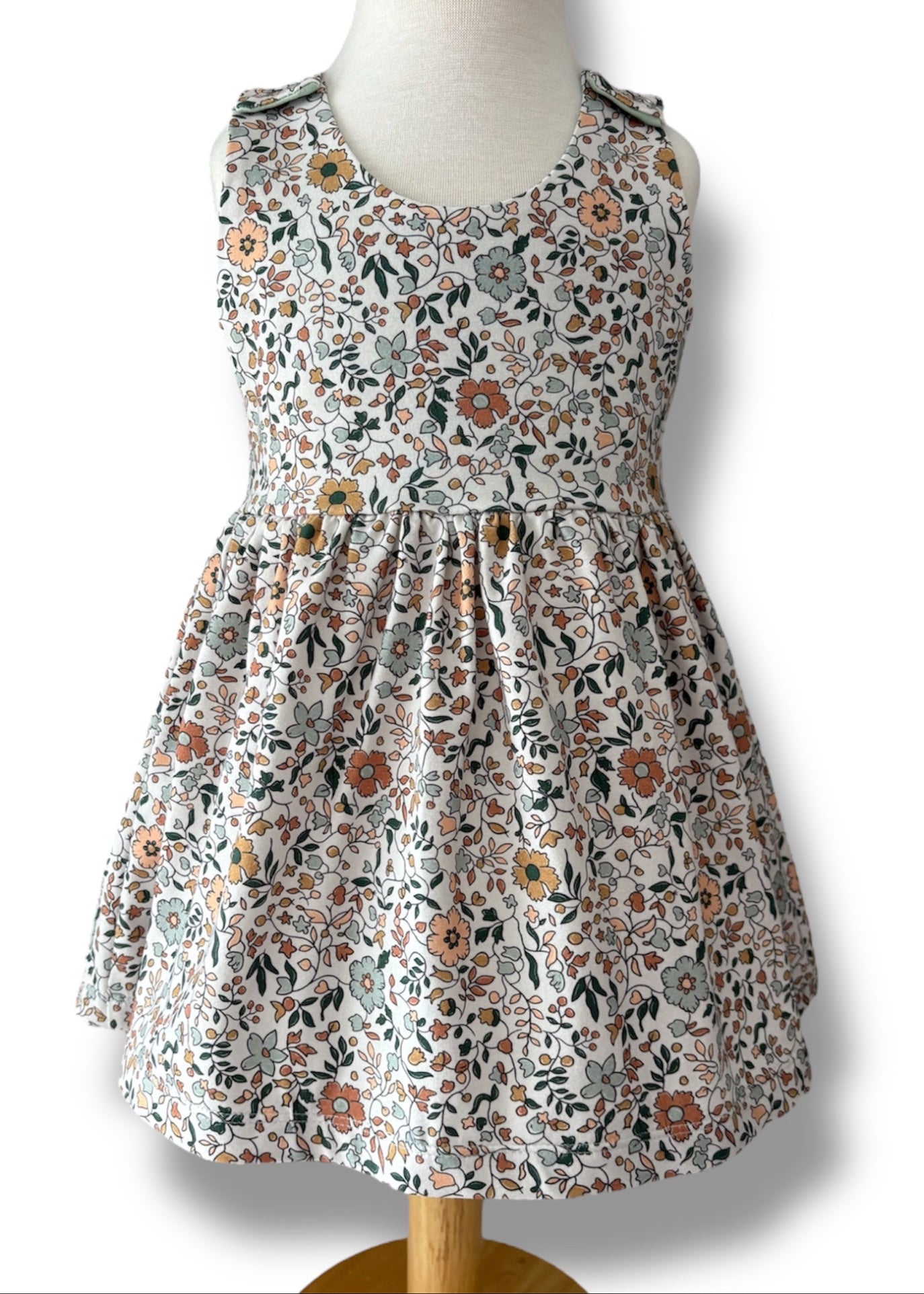 Autumn Boho Floral Organic Cotton Jersey Blossom Dress