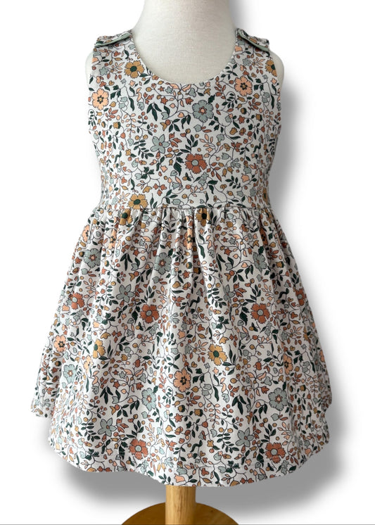 Autumn Boho Floral Organic Cotton Jersey Blossom Dress