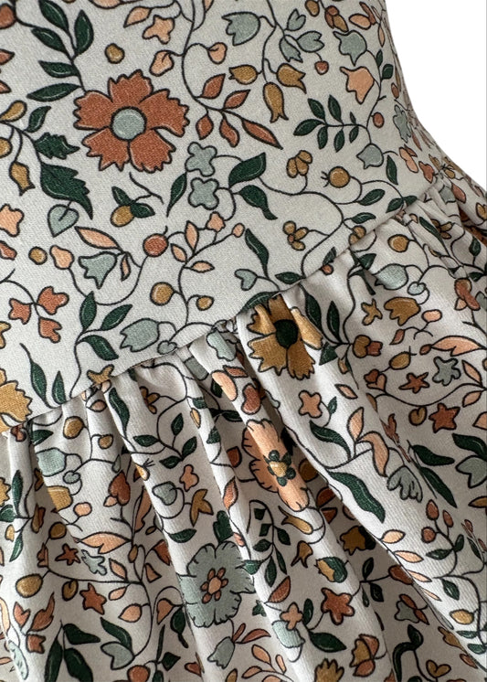 2-3 Years | Autumn Boho Floral | Handmade Jersey Blossom Dress | READY TO POST