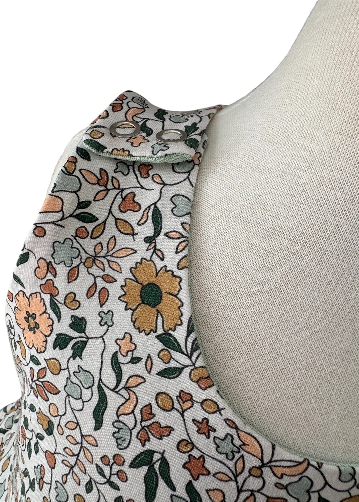 Autumn Boho Floral Organic Cotton Jersey Blossom Dress