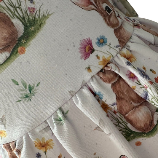 2-3 Years | Exclusive Cutie Rabbit | Handmade French Terry Blossom Dress | READY TO POST