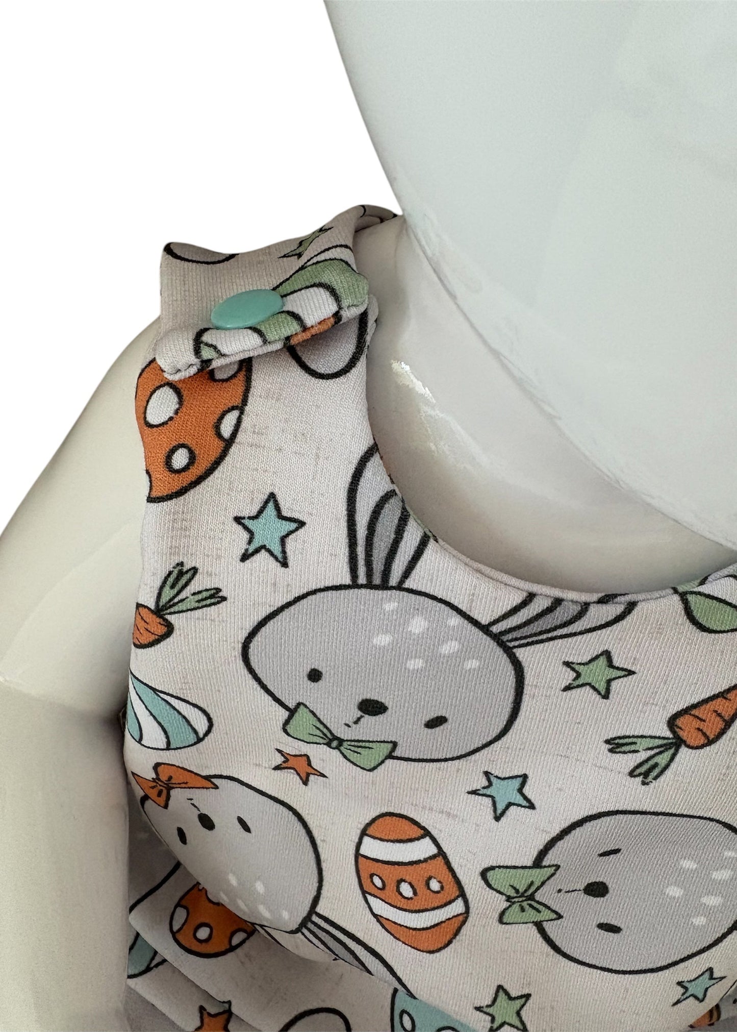 MR Bunny Print French Terry Romper