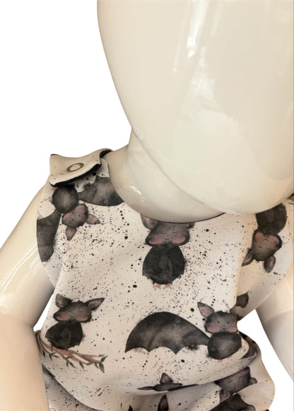 3-6 Months | Bats Splats | French Terry Playful Romper | READY TO POST