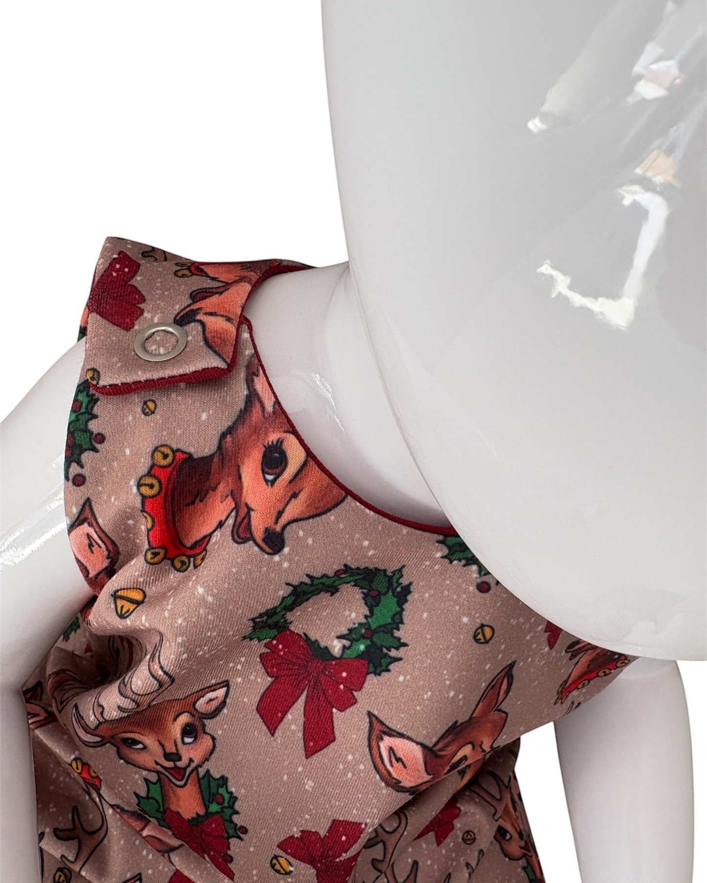 Vintage Reindeer | Handmade French Terry Playful Romper | READY TO POST