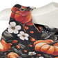 3-6 Months Pumpkin & Flowers Print French Terry Romper (Ready To Post)