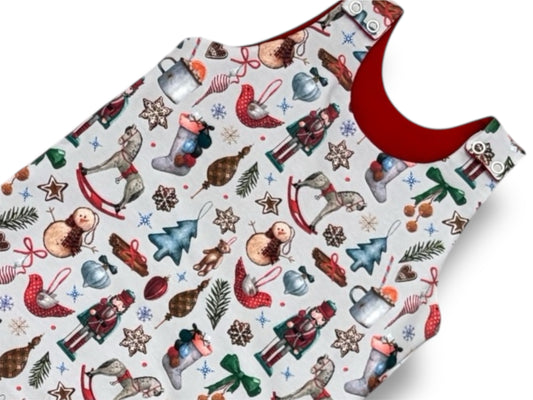 2-3 Years Winter Treasures Print French Terry Romper (Ready To Post)