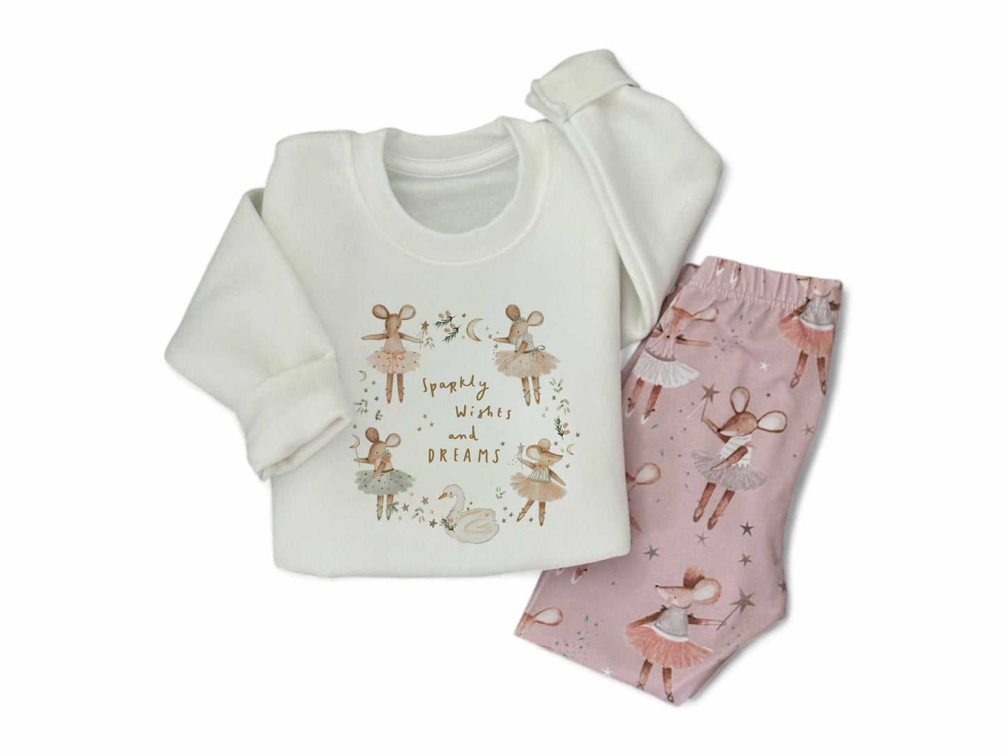 Dottie Ballerina Mouse  Organic Cotton Jersey Cuff Leggings