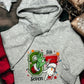 Kids soft grey hoodie embroidered with festive red and green ’67’ Christmas design