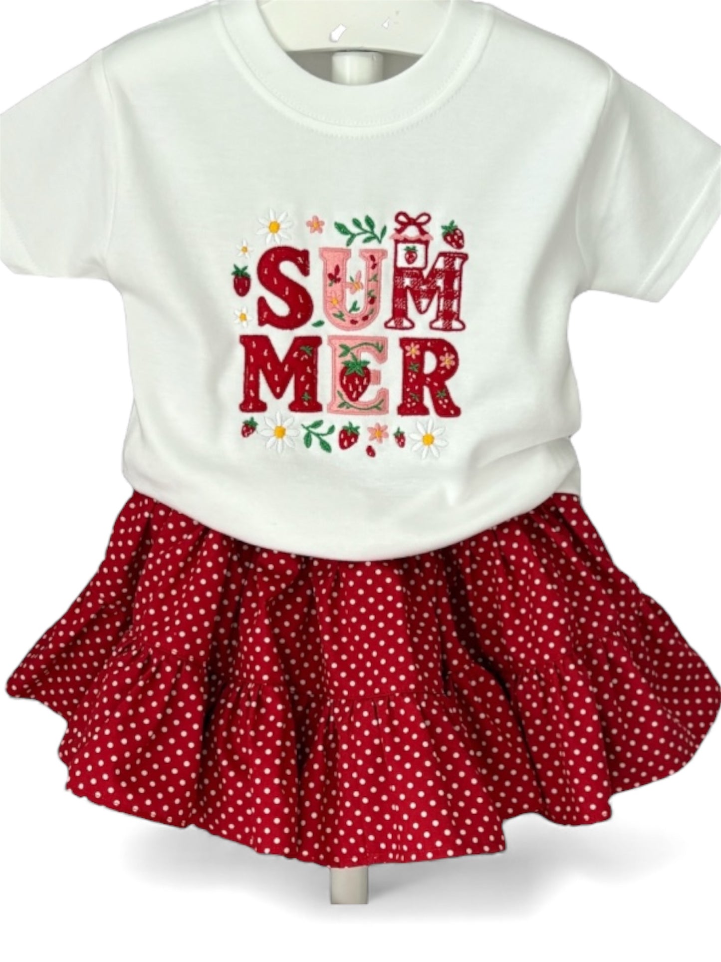 Red Polka Dot Ruffle Skirt
