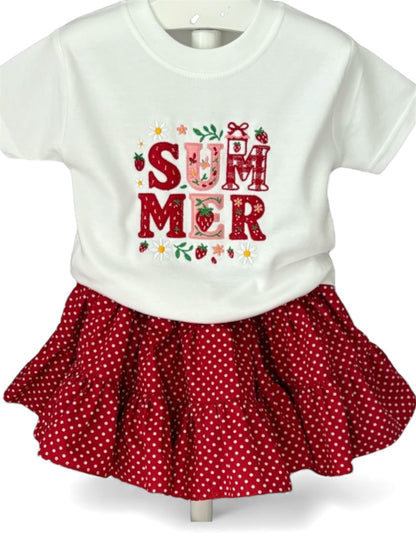 Red Polka Dot | Woven Cotton Preston Skirt