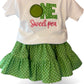 Green Polka Dot Ruffle Skirt