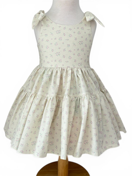 Handmade Dear Spring Juniper Dress | Ditsy Dance - Dark Cream