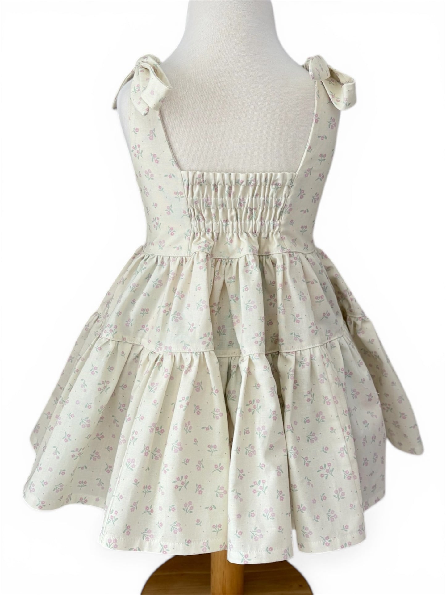Handmade Dear Spring Juniper Dress | Ditsy Dance - Dark Cream